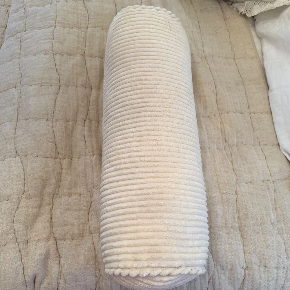 Cream Cylinder Lumbar Throw Pillow